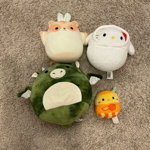 Squishmallows Plush Set - Green, Orange, White